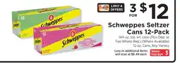 ShopRite Schweppes Seltzer Cans 12-Pack offer
