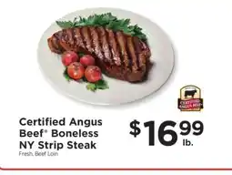 ShopRite Certified Angus Beef Boneless NY Strip Steak offer