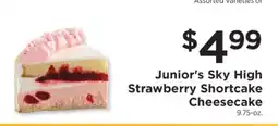 ShopRite Junior's Sky High Strawberry Shortcake Cheesecake offer