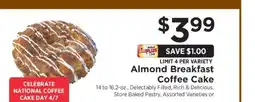 ShopRite Almond Breakfast Coffee Cake offer