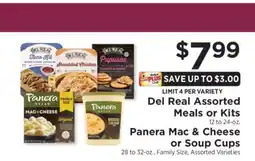 ShopRite Del Real Assorted Meals or Kits, Panera Mac & Cheese or Soup Cups offer