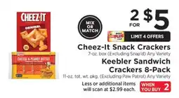 ShopRite Cheez-It Snack Crackers / Keebler Sandwich Crackers offer