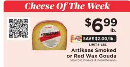 ShopRite Artikaas Smoked or Red Wax Gouda offer