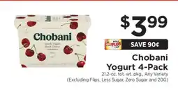 ShopRite Chobani Yogurt 4-Pack offer