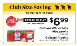 ShopRite Galbani Whole Milk Mozzarella / Galbani Ricotta offer