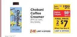 ShopRite Chobani Coffee Creamer offer
