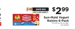 ShopRite Sun-Maid Yogurt Raisins 6-Pack offer