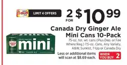 ShopRite Canada Dry Ginger Ale Mini Cans 10-Pack offer