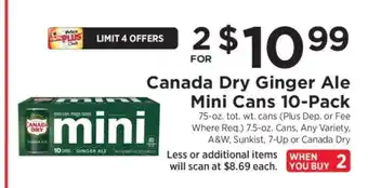 ShopRite Canada Dry Ginger Ale Mini Cans 10-Pack offer