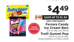 ShopRite Ferrara Candy Ice Cream Bars or Trolli Gummi Pop offer