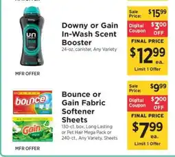ShopRite Downy or Gain In-Wash Scent Booster offer