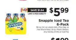 ShopRite Snapple Iced Tea 6-Pack offer