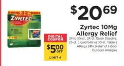 ShopRite Zyrtec 10Mg Allergy Relief offer