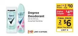 ShopRite Degree Deodorant offer