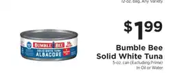 ShopRite Bumble Bee Solid White Tuna offer