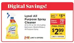 ShopRite Lysol All Purpose Spray Cleaner offer