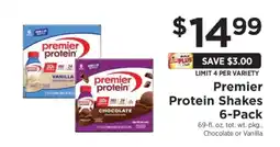 ShopRite Premier Protein Shakes 6-Pack offer
