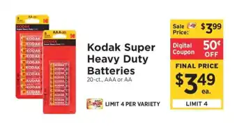 ShopRite Kodak Super Heavy Duty Batteries offer
