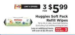 ShopRite Huggies Soft Pack Refill Wipes offer