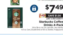 ShopRite Starbucks Coffee Drinks 4-Pack offer