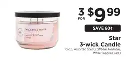 ShopRite Star 3 Wick Candle offer
