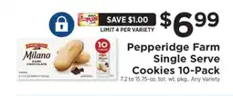 ShopRite Pepperidge Farm Single Serve Cookies 10-Pack offer