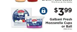 ShopRite Galbani Fresh Mozzarella Cups or Ball offer