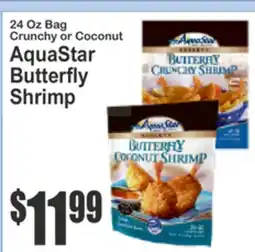 Almonte's Food Dynasty Marketplace 24 Oz Bag Crunchy or Coconut AquaStar Butterfly Shrimp offer