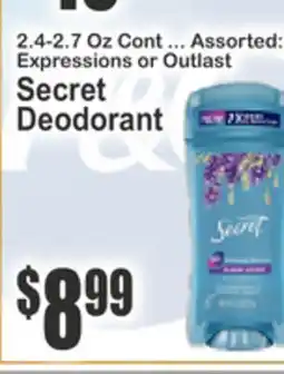 Almonte's Food Dynasty Marketplace Secret Deodorant offer