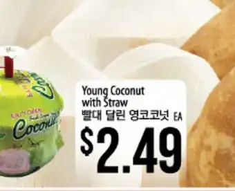 Hmart Young Coconut with Straw offer