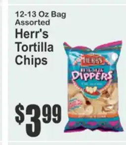 Food Universe 12-13 Oz Bag Assorted Herr's Tortilla Chips offer