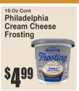 Food Universe 16 Oz Cont Philadelphia Cream Cheese Frosting offer