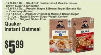 Food Universe Quaker Instant Oatmeal offer