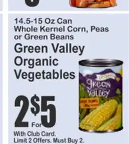 Food Universe Green Valley Organic Vegetables offer