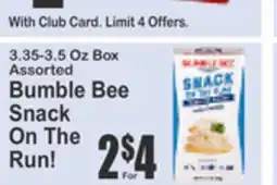 Food Universe 3.35-3.5 Oz Box Assorted Bumble Bee Snack On The Run! offer