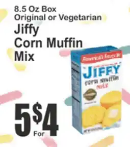 Food Universe 8.5 Oz Box Original or Vegetarian Jiffy Corn Muffin Mix offer
