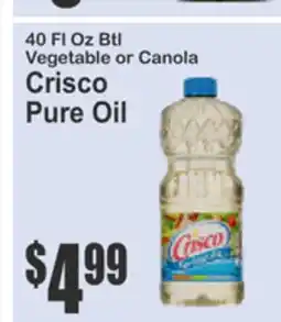 Food Universe 40 FL Oz Btl Vegetable or Canola Crisco Pure Oil offer
