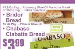 Food Universe • Bridor Bread • Chabaso Ciabatta Bread offer