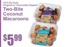 Food Universe 10.5 Oz Cont Original or Chocolate Dipped Two-Bite Coconut Macaroons offer