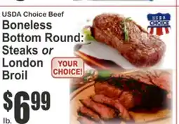 Food Universe USDA Choice Beef Boneless Bottom Round: Steaks or London Broil offer