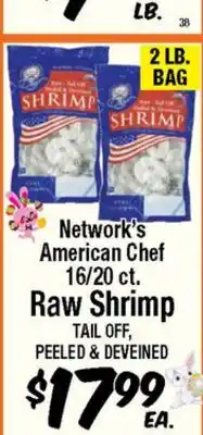 Western Beef Network's American Chef 16/20 ct. Raw Shrimp offer