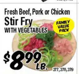Western Beef Fresh Beef, Pork or Chicken Stir Fry WITH VEGETABLES offer