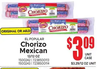 Jetro EL POPULAR Chorizo Mexican offer
