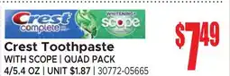 Jetro Crest Toothpaste WITH SCOPE | QUAD PACK offer