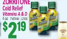 Jetro ZORRITONE Cold Relief Vitamins A & D offer