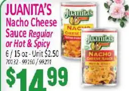 Jetro JUANITA'S Nacho Cheese Sauce Regular or Hot & Spicy offer