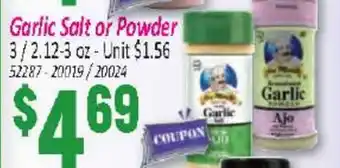 Jetro Garlic Salt or Powder offer