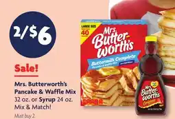 Family Dollar Mrs. Butterworth's Pancake & Waffle Mix 32 oz. or Syrup 24 oz offer