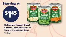 Family Dollar Del Monte Harvest Sliced Carrots, Diced Potatoes, or French Style Green Beans offer