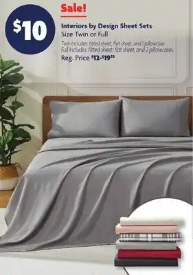Family Dollar Interiors by Design Sheet Sets offer